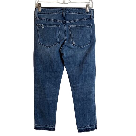 Vineyard Vines Womens Jeans Size 00 Straight Crop Raw Hem Distressed Medium Wash - Picture 2 of 5